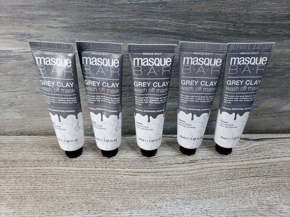 Masque Bar Gray Charcoal Clay Wash Off Mask 1oz 5Pack